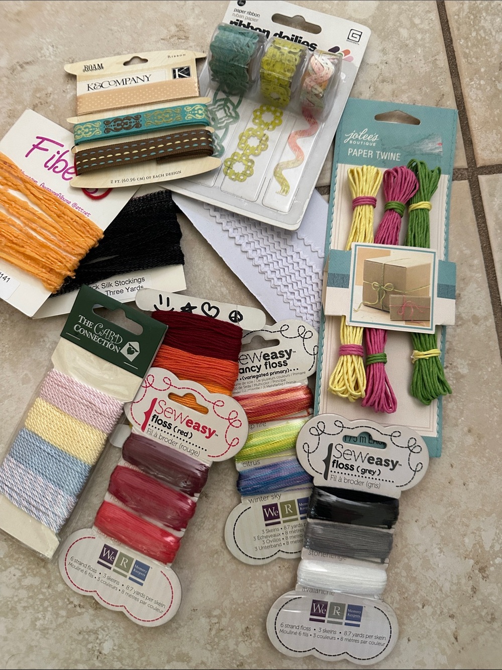 Assorted Paper Twine and Embroidery Floss Craft Kit - Multi-Color
